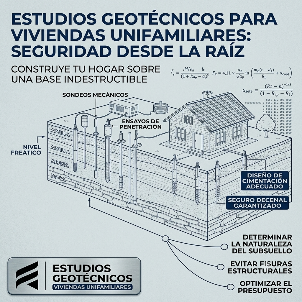 Construir la casa de tus sueños requiere una planificación rigurosa en cada fase. En primer lugar, es un error fatal comenzar el diseño arquitectónico sin conocer las propiedades del terreno. Por lo tanto, realizar estudios geotécnicos para viviendas unifamiliares se ha convertido en el paso preliminar obligatorio. Este análisis científico permite determinar la naturaleza del subsuelo con total precisión. En consecuencia, sabrás exactamente qué carga puede soportar el suelo antes de colocar el primer ladrillo.