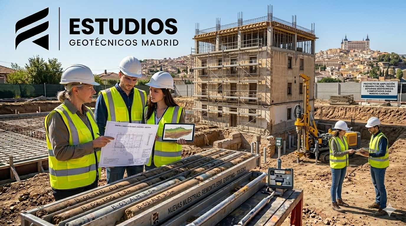 Los estudios geotécnicos en Toledo aumentan en reformas estructurales, ampliaciones y remontas para mejorar seguridad y estabilidad.
